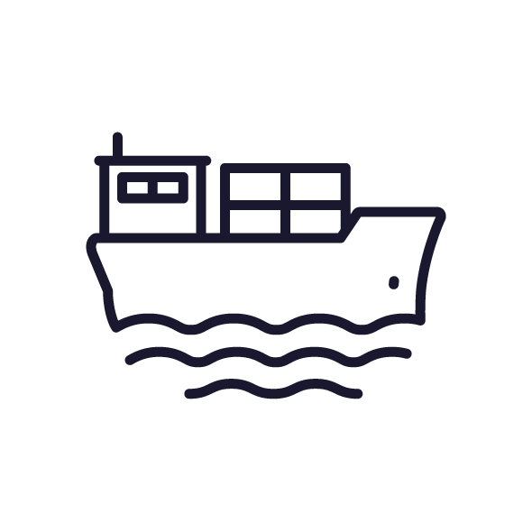 Icon representing sea freight shipping